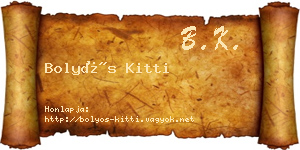 Bolyós Kitti névjegykártya